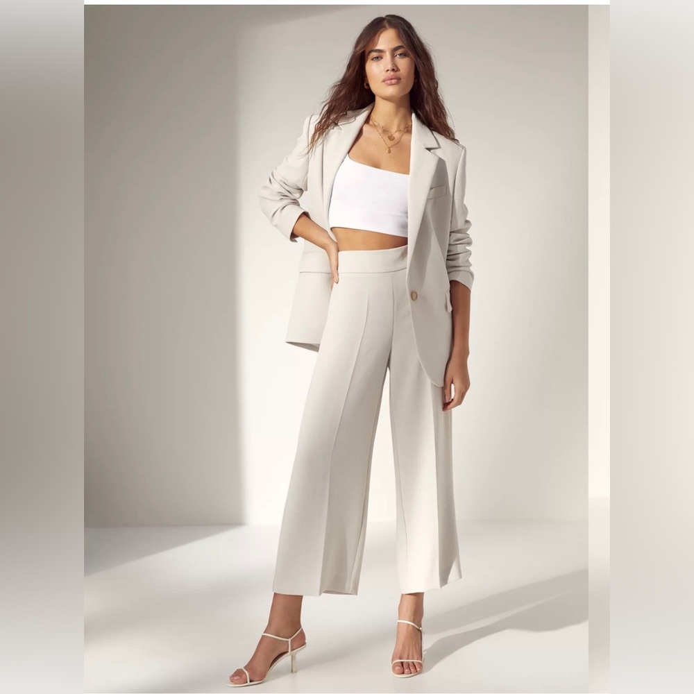 Aritzia Cream Wide-Leg Pants